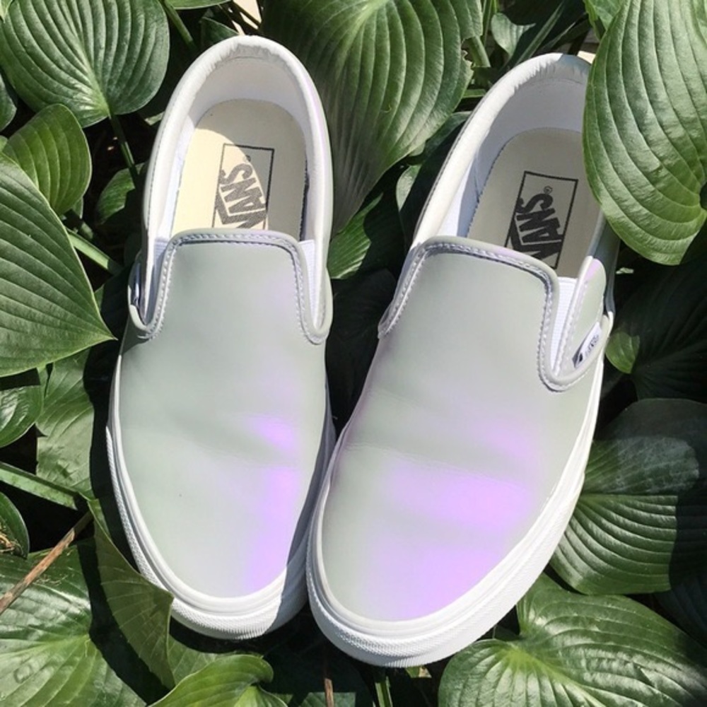 gray & purple iridescent vans size 8!